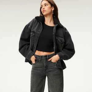 Good American Black Trucker Jacket